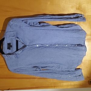 J crew gingham blue shirt